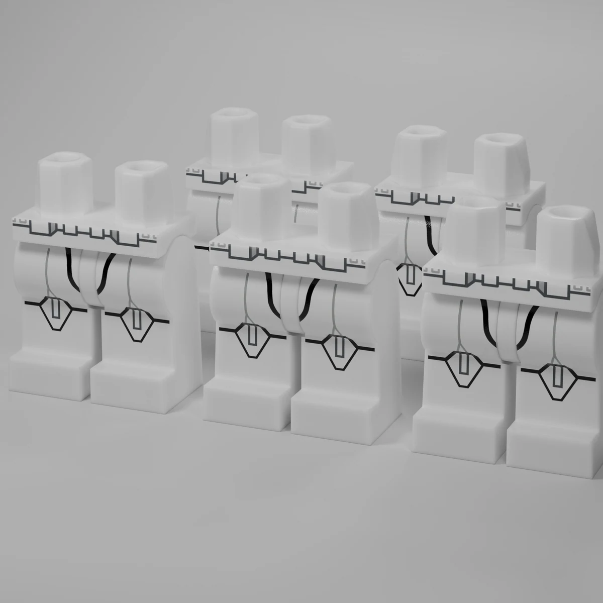 x5 Clone Trooper Legs Bundle Pack in White