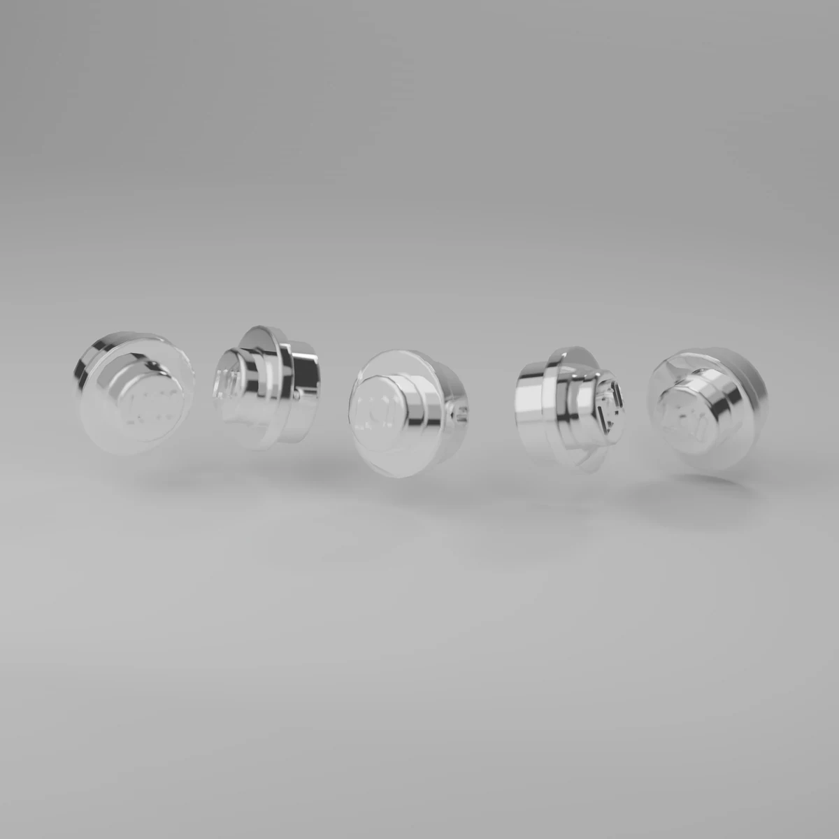 Chrome Silver Studs (5)